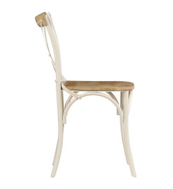 Chaises à dossier croisé lot de 6 blanc bois de manguier massif