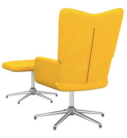 Chaise de relaxation avec tabouret Jaune moutarde Tissu