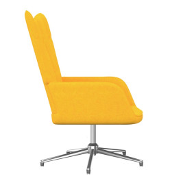 Chaise de relaxation avec tabouret Jaune moutarde Tissu