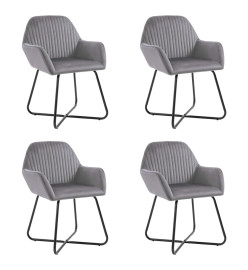 Chaises à manger lot de 4 gris velours