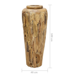 Vase de décoration 40 x 100 cm Bois de teck solide