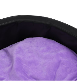 Lit pour chiens Noir et violet 69x59x19cm Peluche et similicuir