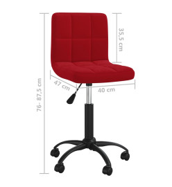 Chaise pivotante de bureau Rouge bordeaux Velours