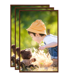 Collage de cadres photo 3 pcs de table Bronze 10x15 cm MDF