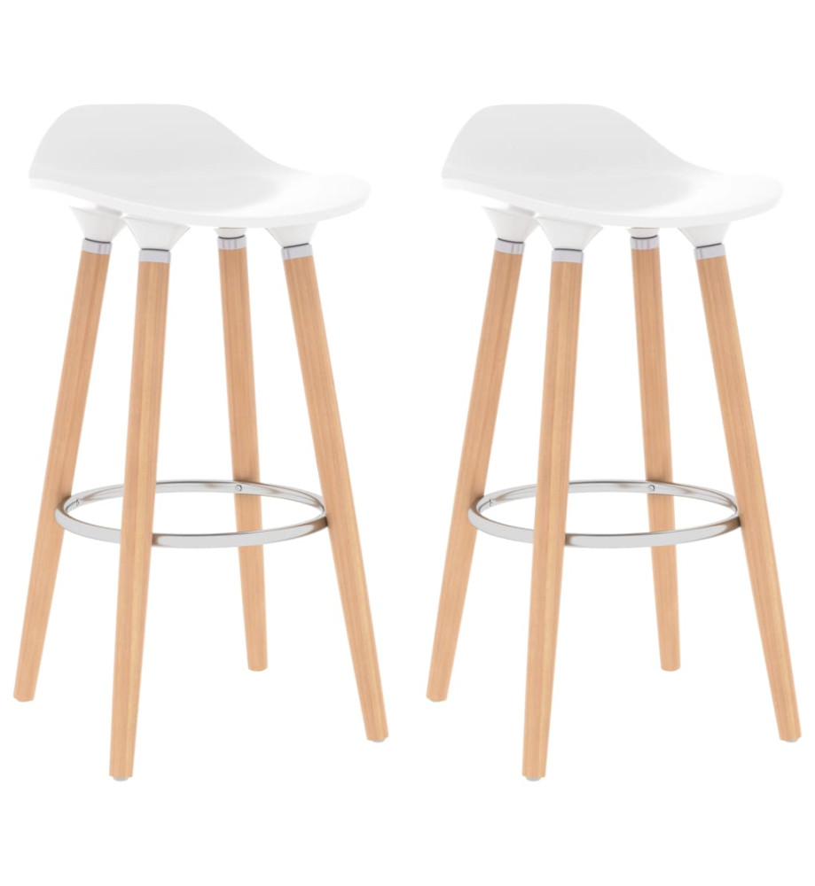 Tabourets de bar lot de 2 blanc