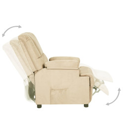 Fauteuil inclinable Crème Similicuir daim