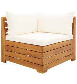 Salon de jardin 2 pcs avec coussins Bois d'acacia solide