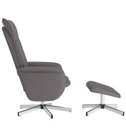 Fauteuil inclinable de massage avec repose-pied gris similicuir