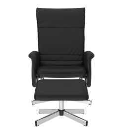 Fauteuil inclinable avec repose-pied noir similicuir