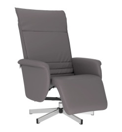 Fauteuil inclinable avec repose-pieds gris similicuir