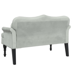 Banc avec coussins gris clair 120,5x65x75 cm velours