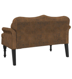 Banc avec coussins marron 120,5x65x75 cm similicuir daim