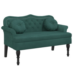 Banc avec coussins vert foncé 120,5x65x75 cm velours