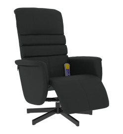 Fauteuil inclinable de massage repose-pieds noir similicuir