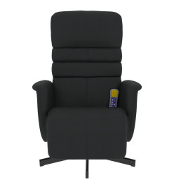 Fauteuil inclinable de massage repose-pieds noir similicuir