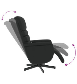 Fauteuil inclinable de massage repose-pieds noir similicuir