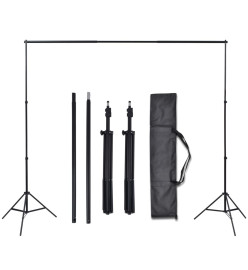 Kit de studio photo et 3 toiles de fond réglables Coton 3x6 m