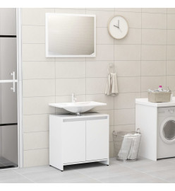 Ensemble de meubles de salle de bain 3 pcs Blanc Aggloméré