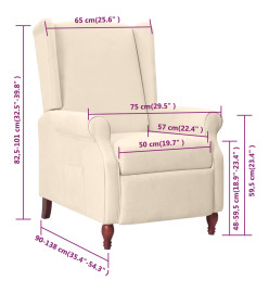 Fauteuil inclinable Crème Tissu