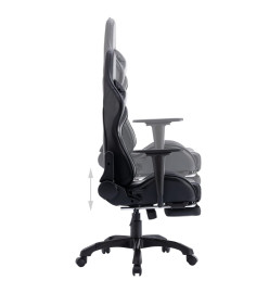 Fauteuil de jeux vidéo avec repose-pied Noir Similicuir