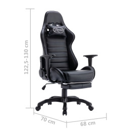 Fauteuil de jeux vidéo avec repose-pied Noir Similicuir