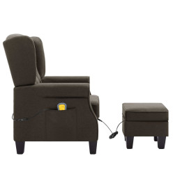 Fauteuil de massage avec repose-pied Taupe Tissu