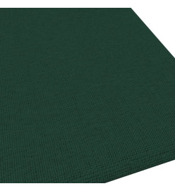 Panneaux muraux 12 pcs Vert foncé 30x30 cm Tissu 1,08 m²