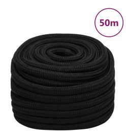 Corde de travail Noir 25 mm 50 m Polyester