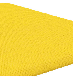 Panneaux muraux 12 pcs Jaune clair 30x30 cm Tissu 0,54 m²