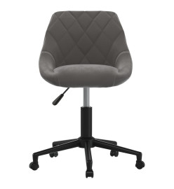 Chaise pivotante de bureau Gris foncé Velours