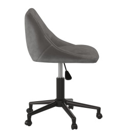 Chaise pivotante de bureau Gris foncé Velours