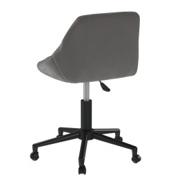 Chaise pivotante de bureau Gris foncé Velours