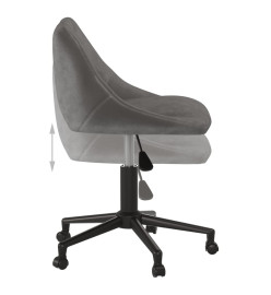 Chaise pivotante de bureau Gris foncé Velours