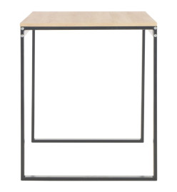 Bureau d'ordinateur Noir et chêne 120x60x70 cm