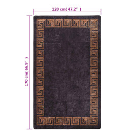 Tapis lavable noir et doré 120x170 cm antidérapant