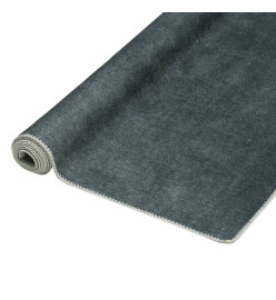 Tapis de couloir lavable pliable Gris 100x400 cm Polyester