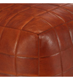 Pouf 40 x 40 x 40 cm Brun roux Cuir véritable de chèvre