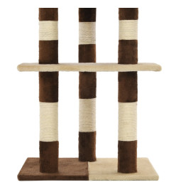 Arbre à chat avec griffoirs en sisal 127 cm Beige et marron