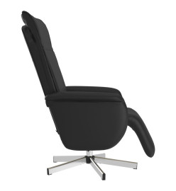 Fauteuil inclinable de massage repose-pieds noir similicuir