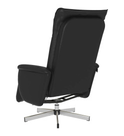 Fauteuil inclinable de massage repose-pieds noir similicuir