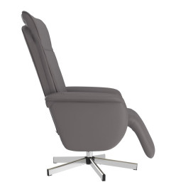 Fauteuil inclinable de massage repose-pieds gris similicuir