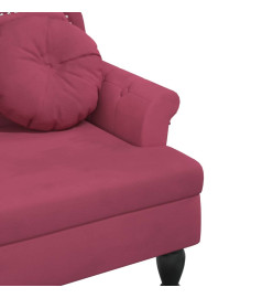 Banc avec coussins bordeaux 120,5x65x75 cm velours