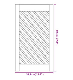 Portes d'armoires en treillis 2 pcs 39,5x69 cm pin massif