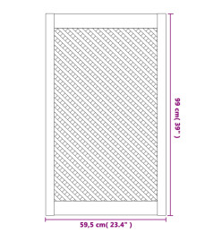 Portes d'armoires en treillis 2 pcs 59,5x99 cm pin massif