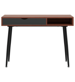 Bureau d'ordinateur avec tiroir marron 110x50x75 cm