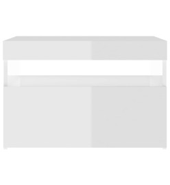 Tables de chevet lumières LED 2 pcs blanc brillant 60x35x40 cm