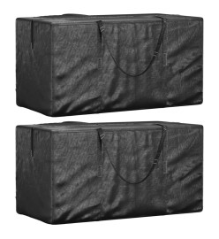 Sacs de rangement pour coussins de jardin 2 pcs noir