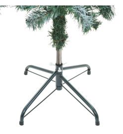 Arbre de Noël givré pré-éclairé et boules pommes de pin 150 cm