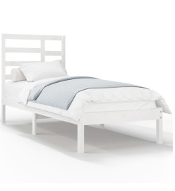 Cadre de lit Blanc Bois massif 100x200 cm