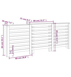 Cache-radiateur Noir 210x21x85 cm Bois massif de pin